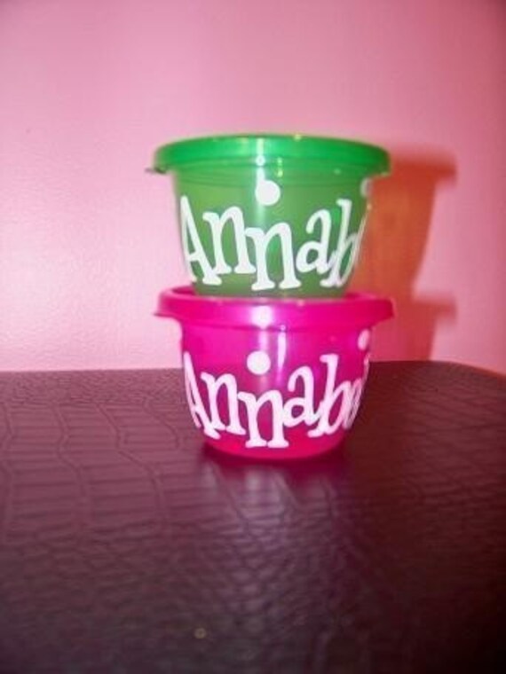 Personalized Snack Container by SuddenlyPink on Etsy