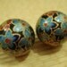 4 pcs, 16mm Japanese Sukura Pattern Black Round Tensha Bead (JB17)