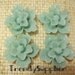 4 pcs Aquamarine Sakura cabochons (026-40)