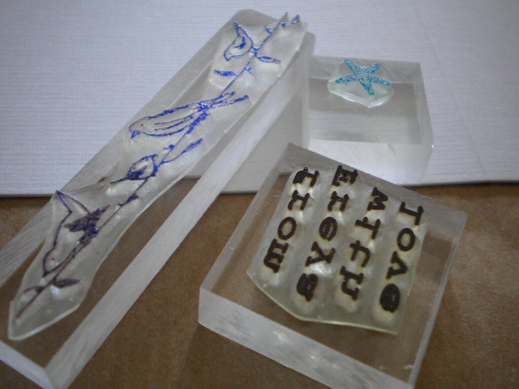 Set of 3 Small Clear Acrylic Block For Mounting your Own