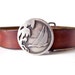 fathers day - sailboat belt buckle - Frank Clegg belt - pewter Indiana Metal Craft - 1977 - American leather craft