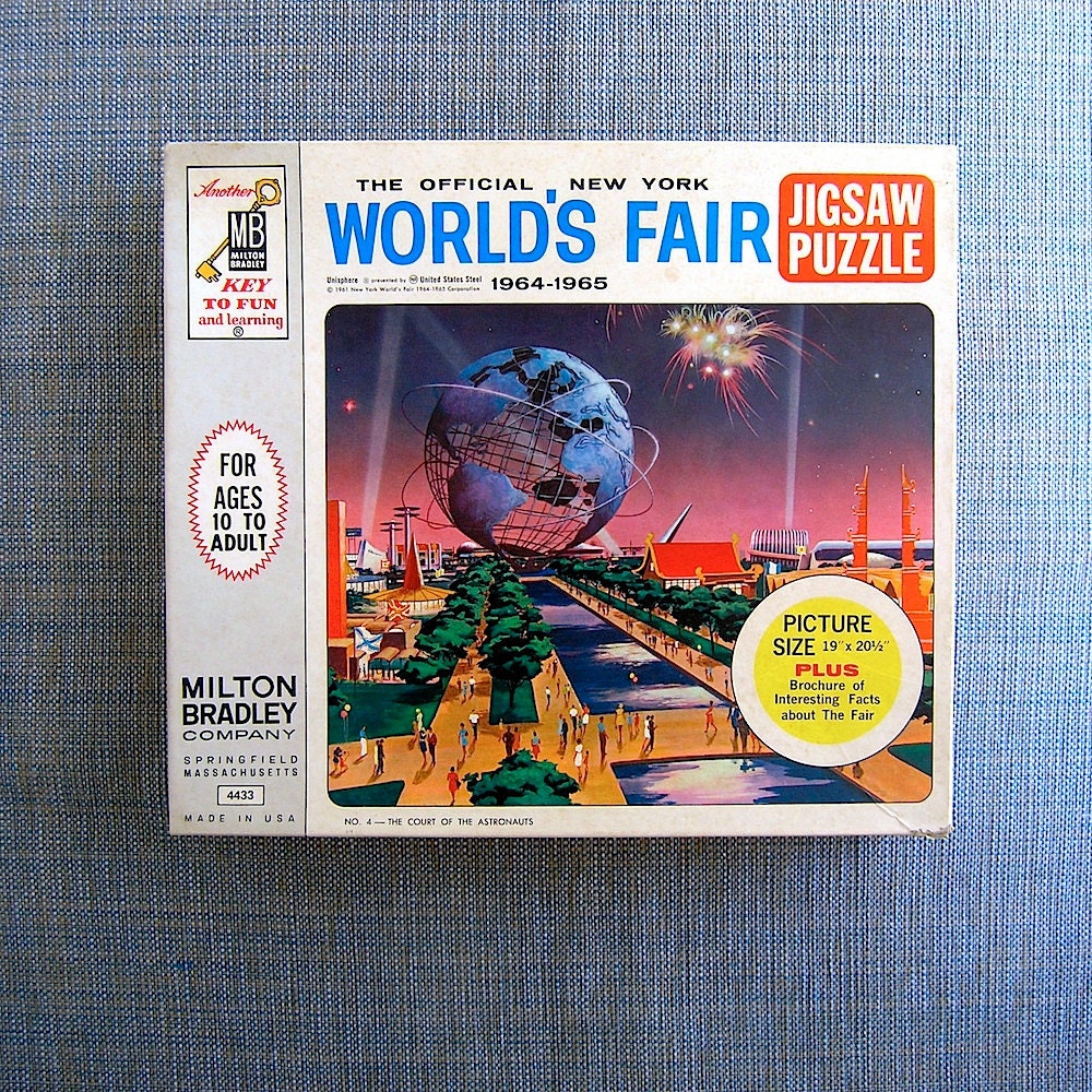1964 Worlds Fair jigsaw puzzle Milton Bradley 4433-4 rare