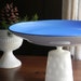 Cake Stand Cupcake Stand Wedding Decor Blue Sky And Milk Glass By E. Isabella Designs As Featured In Martha Stewart Weddings.