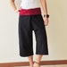 Knee Length black with Red colour at waist fisherman wrap pants
