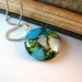 Aqua Blue Necklace and Pendant, Fused Glass Jewelry