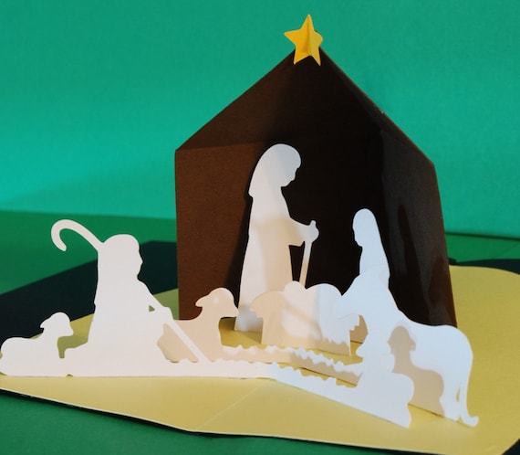 Items similar to Nativity Christmas Pop-Up Card on Etsy