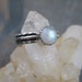 Oxidized Rainbow Moonstone Band - Sterling size 5.5