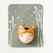 FREE SHIPPING Brown bear girl brooch - Paper clay animal wearable art
