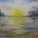 Sunset Sunrise ACEO Original watercolor painting Florida 147 Sunset art Seashore Ocean Handmade