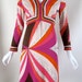 vintage 1960s EMILIO PUCCI silk jersey signed print pink white dress 14 m - l RESERVED