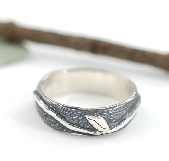 5mm Midnight Vine Wedding Ring - Sterling Silver - made to order in ...
