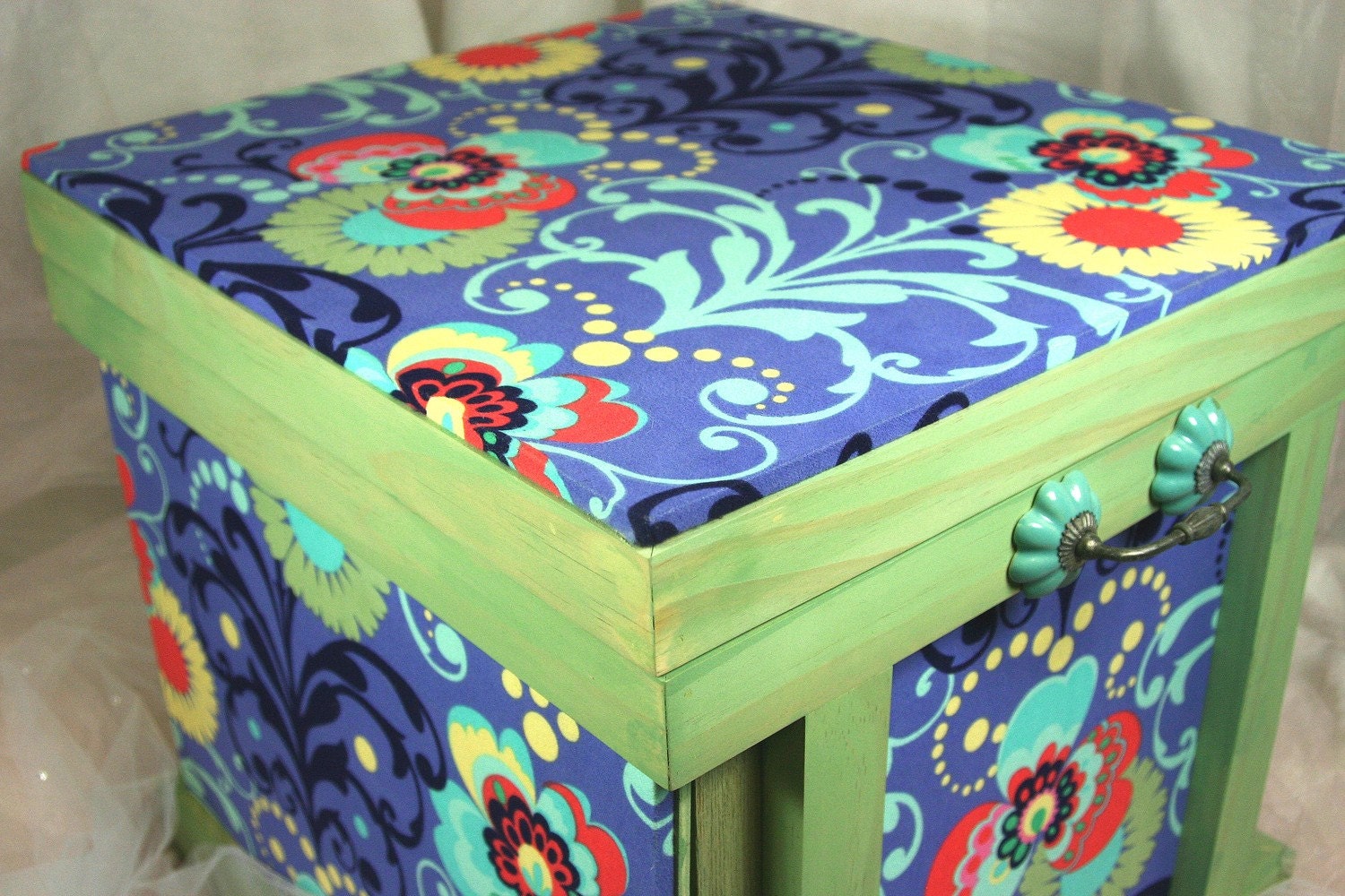 Wooden Hanging File Folder Storage Box OOAK