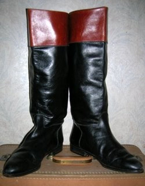 wide calf two tone riding boots
