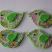 4 Felt and Fabric Green Spring Bird Appliques