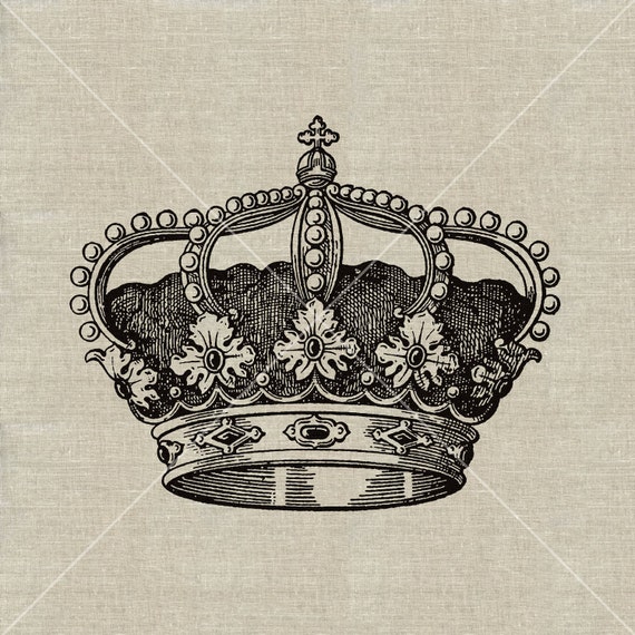 Items similar to Holiday Sale - Vintage Crown Fabric Transfer Download ...