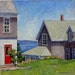 The Bogdanov House, Monhegan Maine. Original Oil Painting, 12x12 Impressionist Landscape, Signed Original