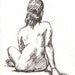 Seated Female Nude, Original 8x10 Charcoal Drawing, Classic Figure Study