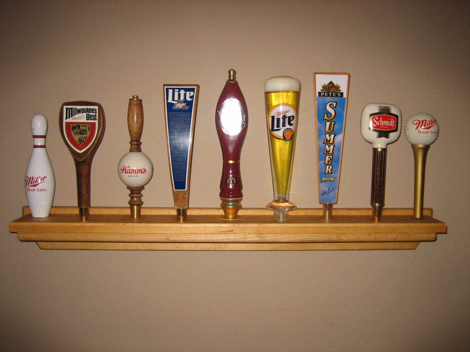 Beer Tap Handle Display Shelf 9 Taps Bonus Free T