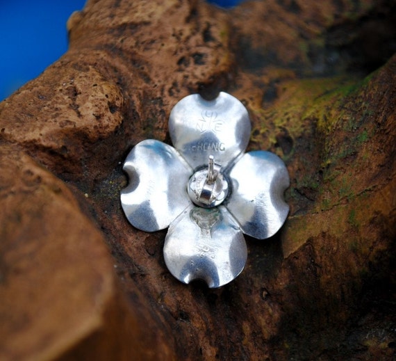 Stuart Nye 3Piece Sterling Dogwood Parure Bracelet Brooch