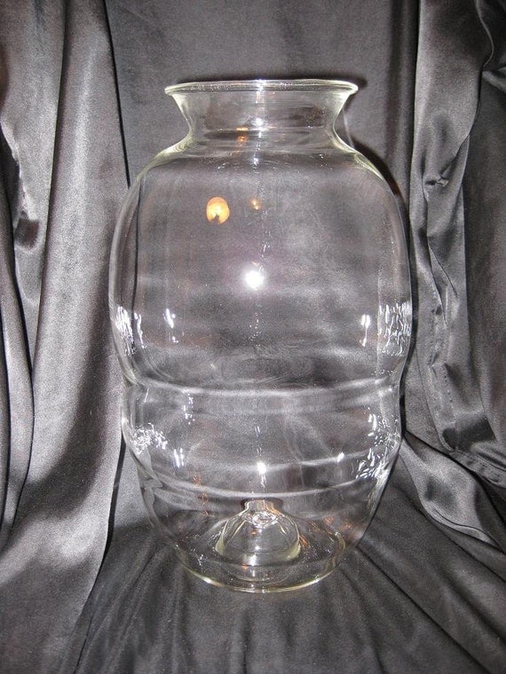 Hand Blown Large Clear Glass Vase