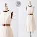 BLOWOUT SALE // 1960s dress large xl / 60s dress cream brown : Chocolate Chip