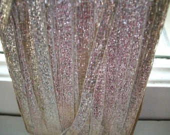 2 yds. 8" vintage french silver ribbon trim 1/4" wide, more avail.
