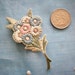 Hand done floral applique 1920s in pastels