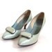 FINAL SALE////vintage 1940s peacock blue pumps, sz. 5.5