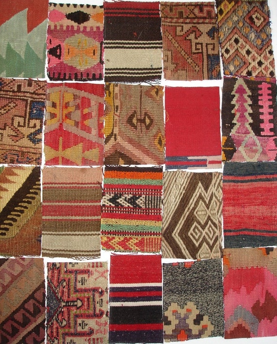 Items similar to Vintage wool rug (20) piece parts on Etsy