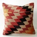 Sukan / SOFT Hand Woven - Turkish Kilim Pillow Cover - 16x16