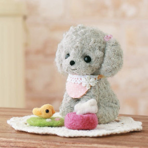 DIY handmade felt wool Cute Poodle Japanese kit package