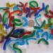 Mosaic Tile 50 Glass Squiggle Pieces Various Colors