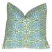 P Kaufmann Lifestyles Pillow Cover 18" X 18" , Taking Shape, Stained Glass , Cobalt Blue, Green, Turquoise