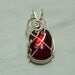 Pendant, Silver, Red, Iradescent, Wire Wrapped, Non-Tarnish, Unique Jewelry by thecuriouscupcake on Etsy