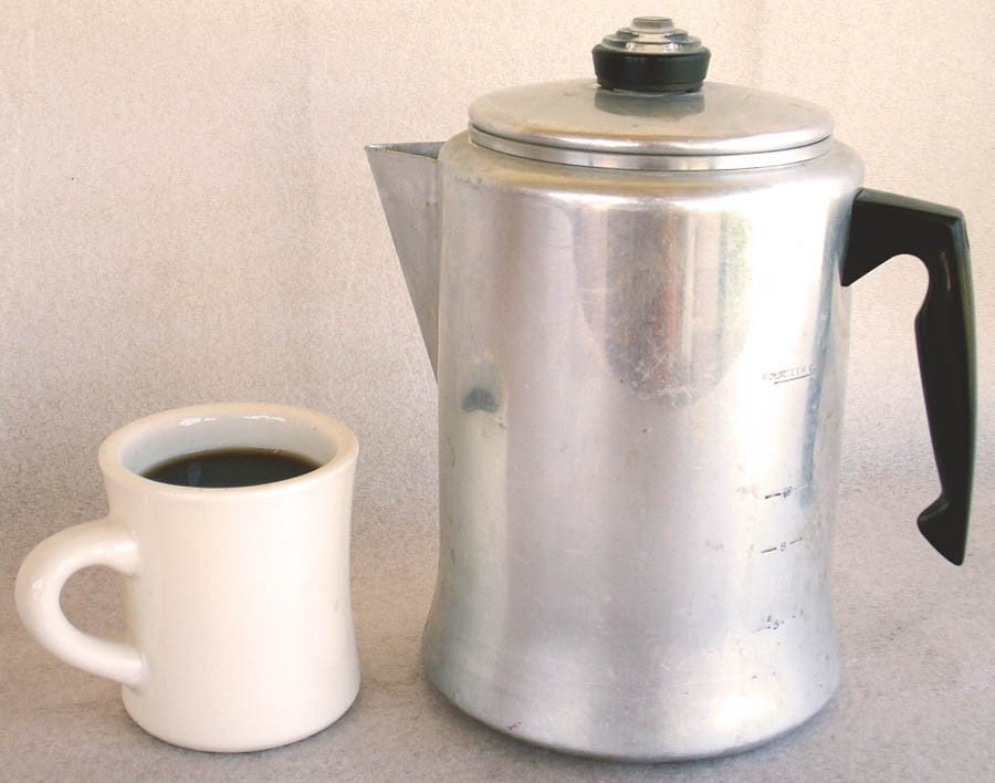 Vintage 14 Cup Mirro Stove Top Coffee Pot by coffeetropolis