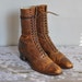 vintage 1900s 1920s boots / antique lace up leather boots / Day Dreaming In Paris