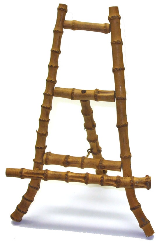 Small Vintage Mini Bamboo Asian Display Easel