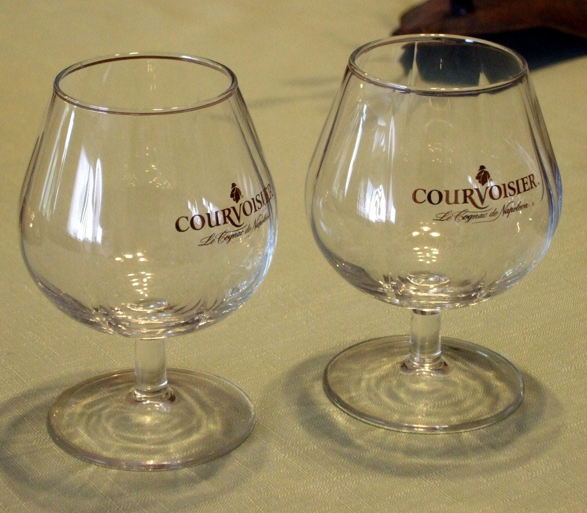 Perfect Pair of Courvoisier Brandy Snifters or Cognac Glasses