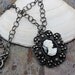 Neo-Victorian Cameo Necklace - Brushed Gray Chain