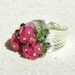 Christmas in July Sale - Pink Sapphire & Green Apatite Cluster Ring