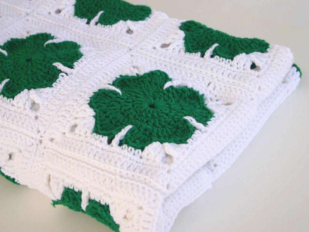 Download Shamrock afghan crochet PDF PATTERN St. Patrick's Day