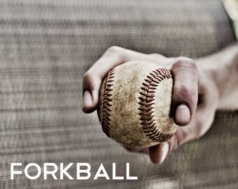 Forkball Pitch Black & White Photo Baseball pitches Boys Art Series
