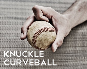 Knuckle Curveball Pitch Black & White Photo Baseball pitches Boys Art Series