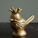 Vintage cast iron gold bird figurine nursery decor