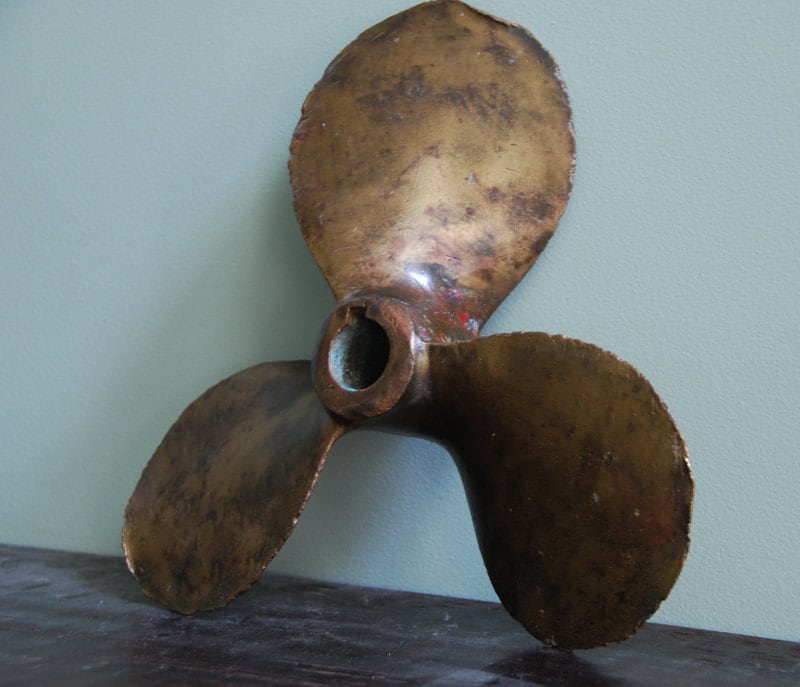 Vintage bronze boat propeller