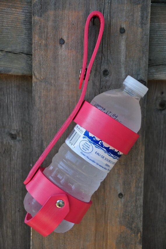 Pink Leather Bottle Harness Carrier