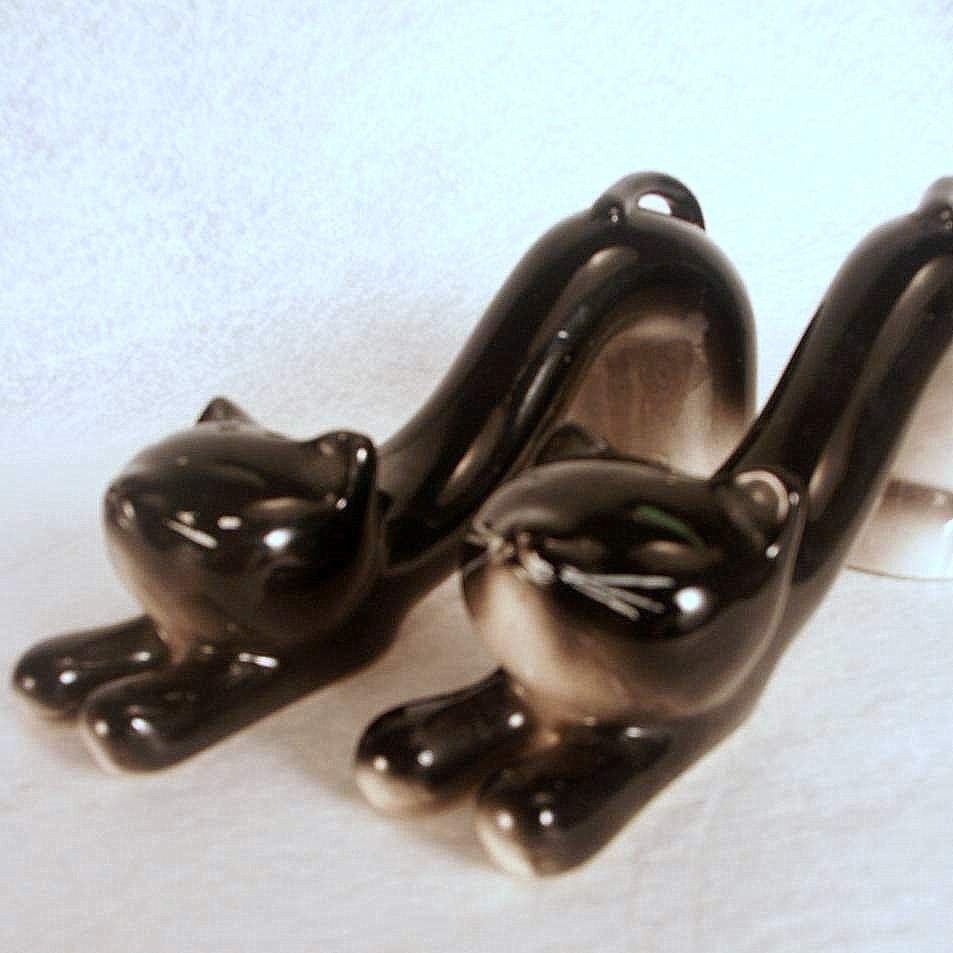 Vintage Black Cat Salt and Pepper Shakers