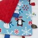 Winter Snow Ribbon Lovey Tag Blanket- Monogramming available
