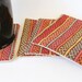 Striped Fabric Coasters, Natural Backing, Upholstery Fabric, Reversible set of 4