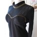 RESERVED Sleek 80's maxi Black Cocktail Dress with formed cups size Large